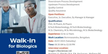 Aragen Lifesciences – Walk-In Interviews on 26th July 2025 for Multiple Roles!